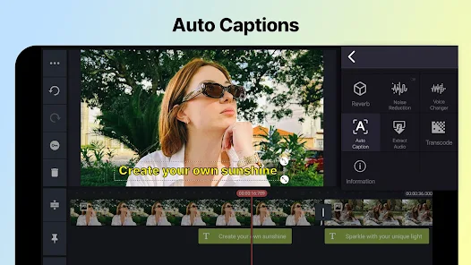 Auto Captions OF kinemaster mod apk