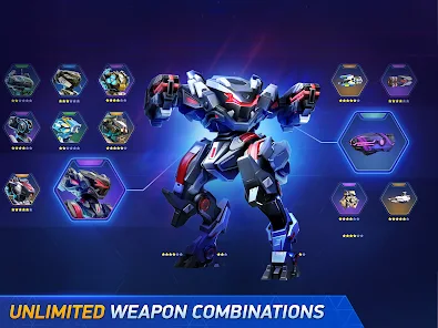 UNLIMITED WEAPON COMBINATIONS of Mech Arena Mod APK