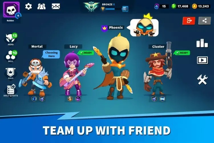 team up with friends Heroes Strike Offline 