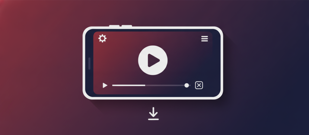 Smartphone showing a video player with skip controls