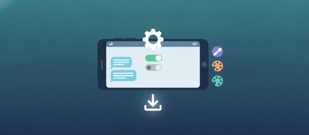 Smartphone showing chat app with privacy toggles