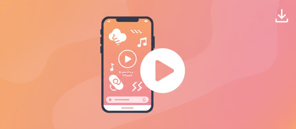 Smartphone showing a social video with stickers and music