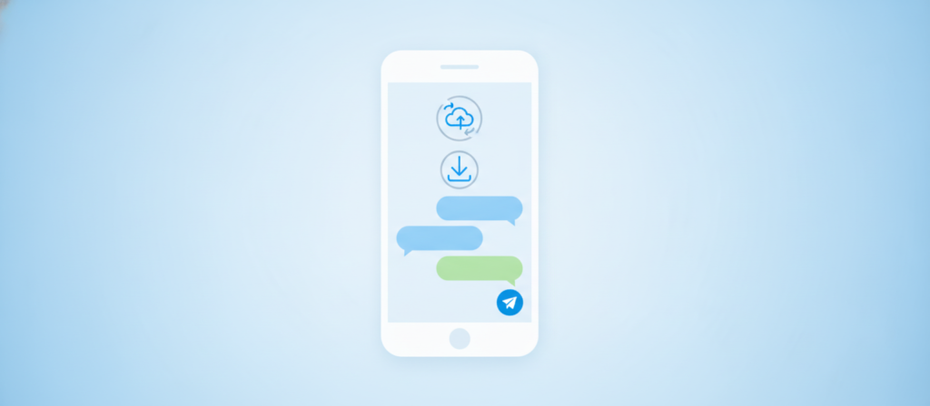 Smartphone showing a cloud messaging chat interface