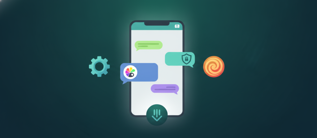 Smartphone showing a customizable chat interface