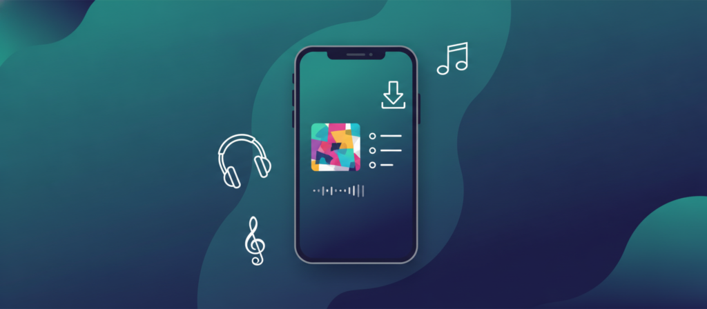 Smartphone showing a music player interface